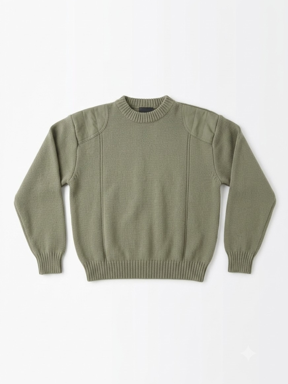 Barbour Military Olive Green Crewneck Sweater 100% Wool